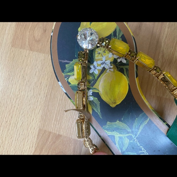 Dolce & Gabbana Shoes Dolce Gabbana Flip Flops Size 6 Black With